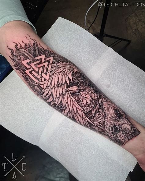 viking tattoo sleeve|norse mythology tattoo sleeve.